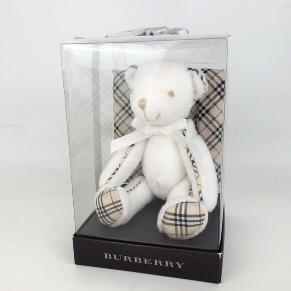 Authentic BURBERRY Handkerchief & Teddy Bear Set cotton [Used] - Picture 1 of 9